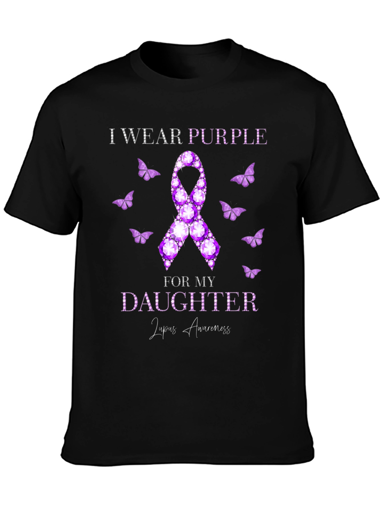 Purple Lupus Awareness Daughter T-Shirt