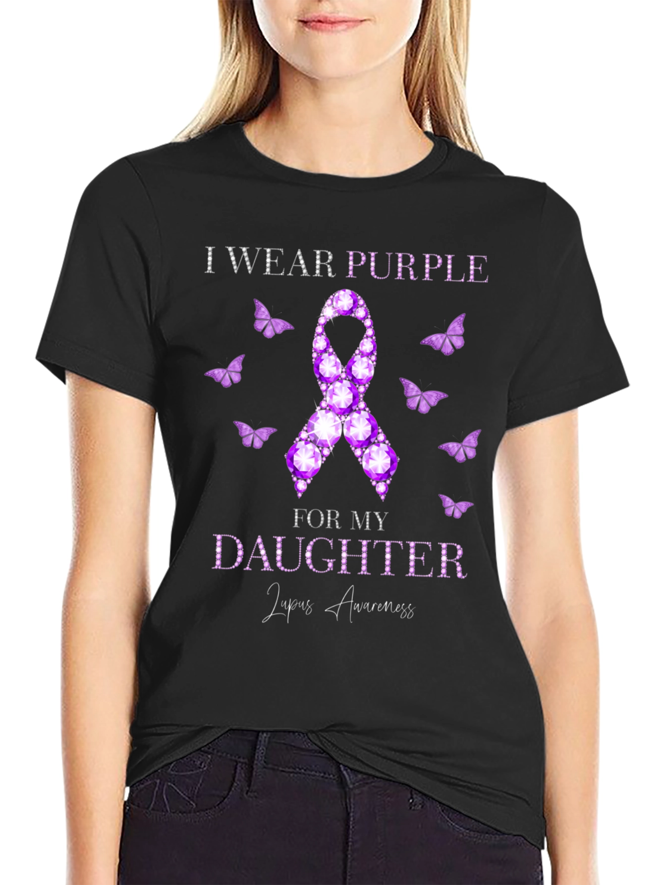 Purple Lupus Awareness Daughter T-Shirt