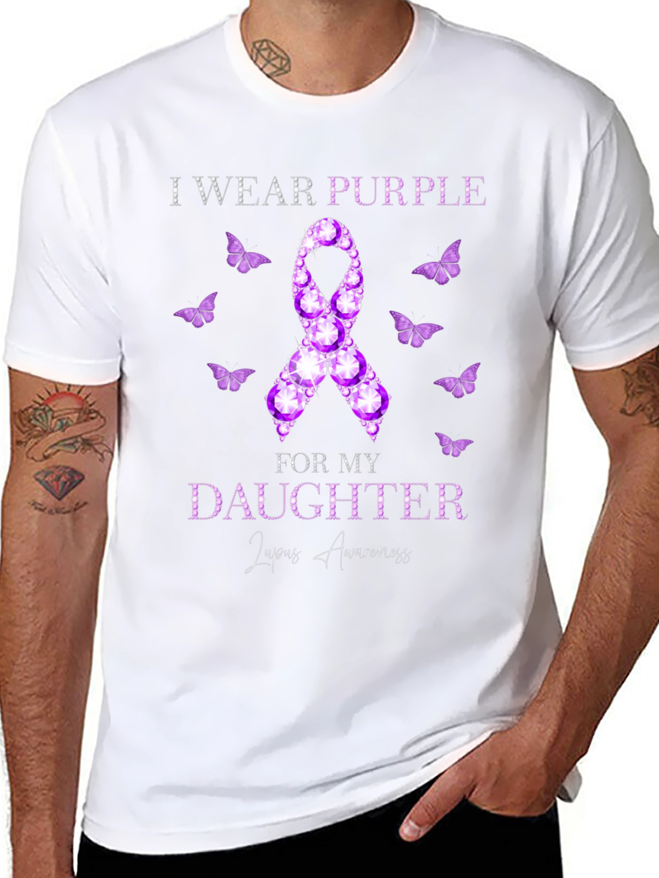 Purple Lupus Awareness Daughter T-Shirt