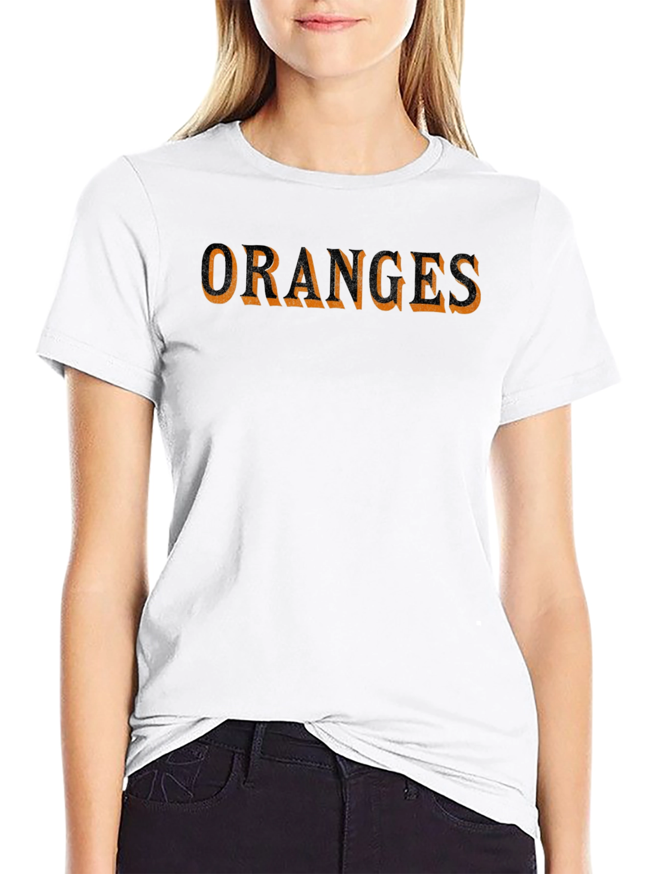 Oranges Graphic Print Black T-Shirt