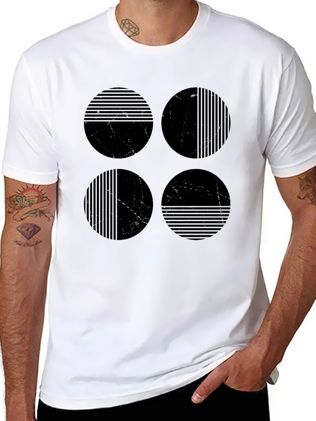 Geometric Circle Graphic Black Tee