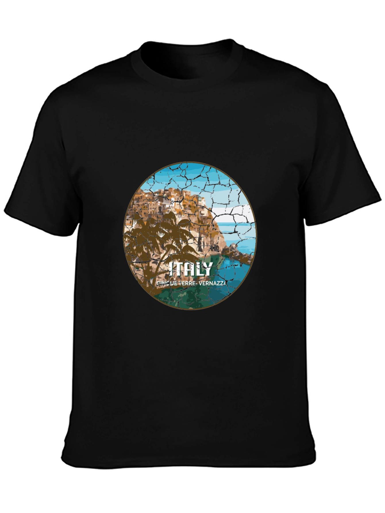 Italy Cinque Terre Vernazza Black T-Shirt