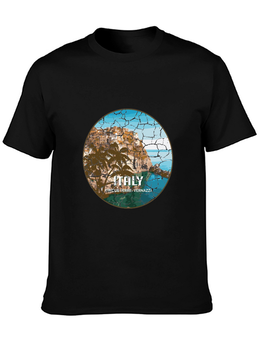 Italy Cinque Terre Vernazza Black T-Shirt