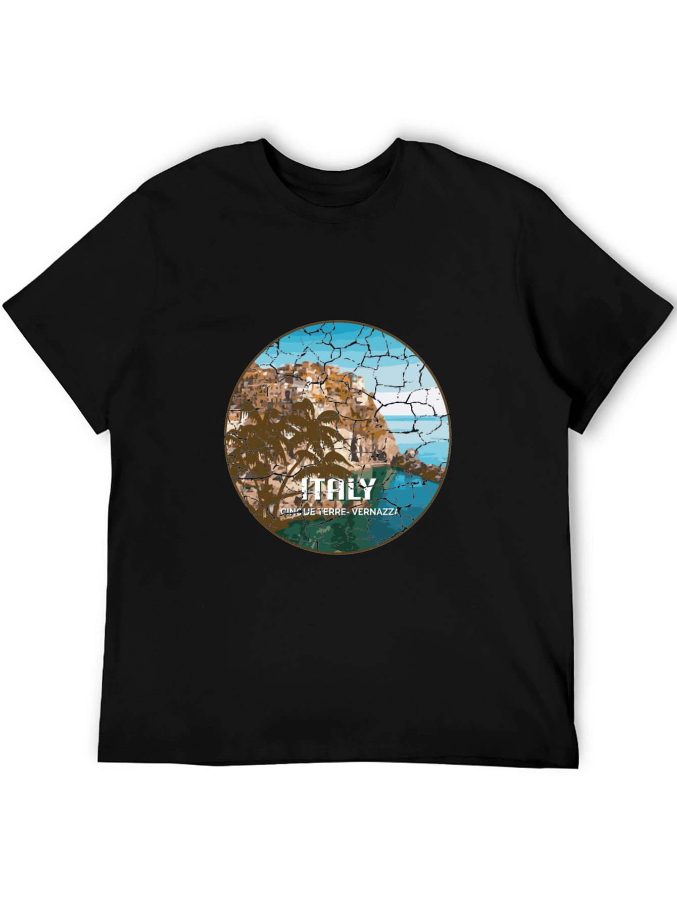 Italy Cinque Terre Vernazza Black T-Shirt