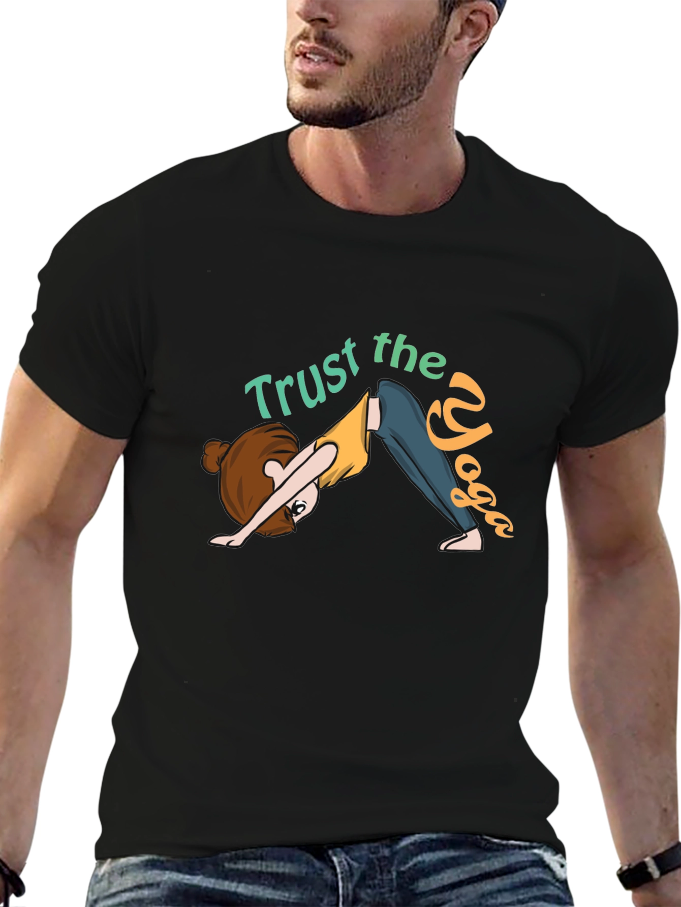Trust the Yoga Black Graphic T-Shirt