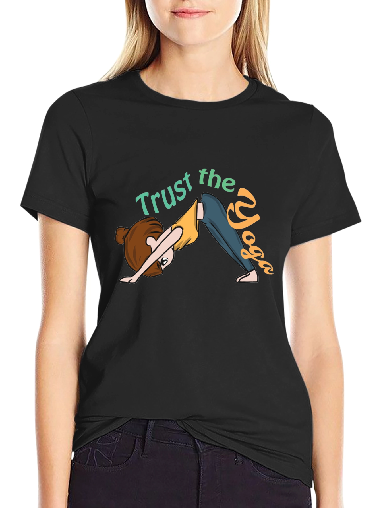 Trust the Yoga Black Graphic T-Shirt