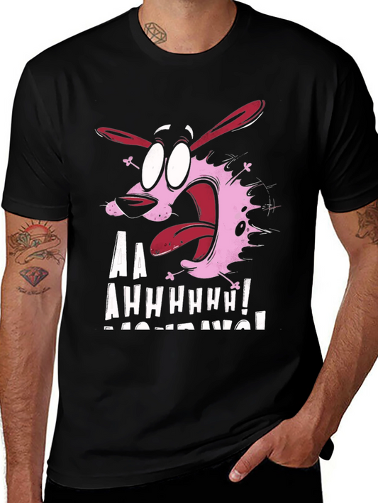 Courage the Cowardly Dog Graphic Tee - Black Cotton Blend