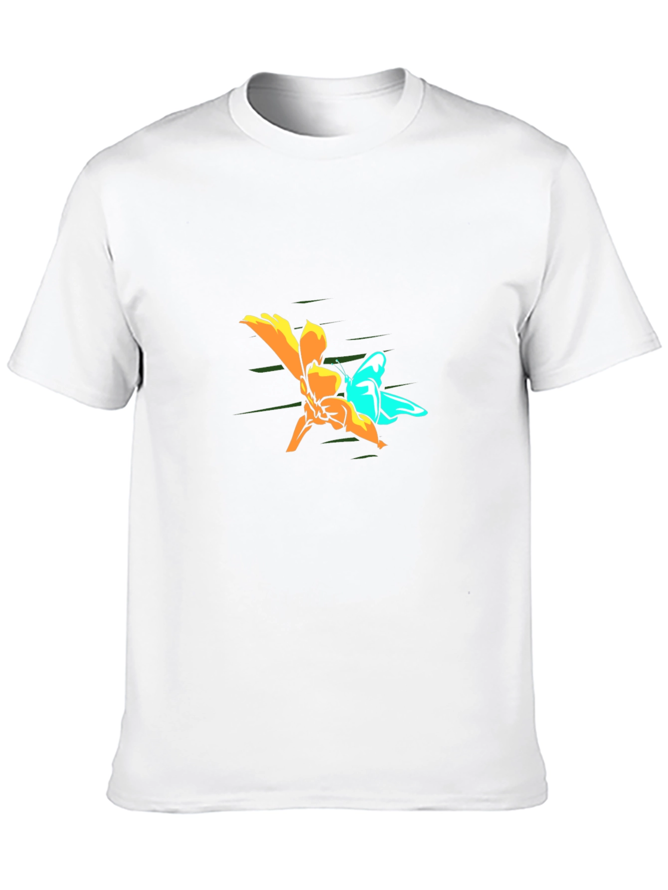 Butterfly and Flower Graphic Tee - Black