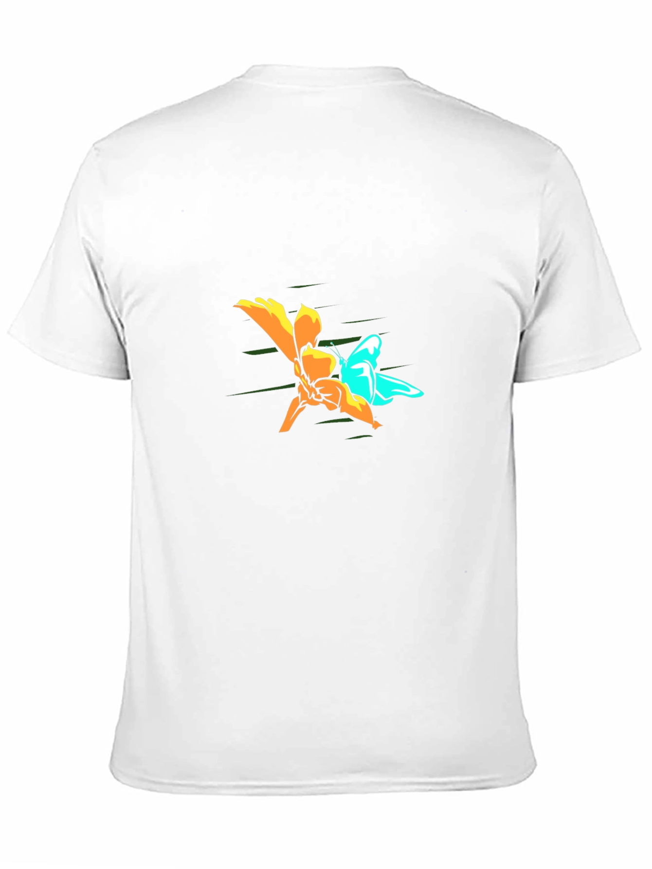 Butterfly and Flower Graphic Tee - Black
