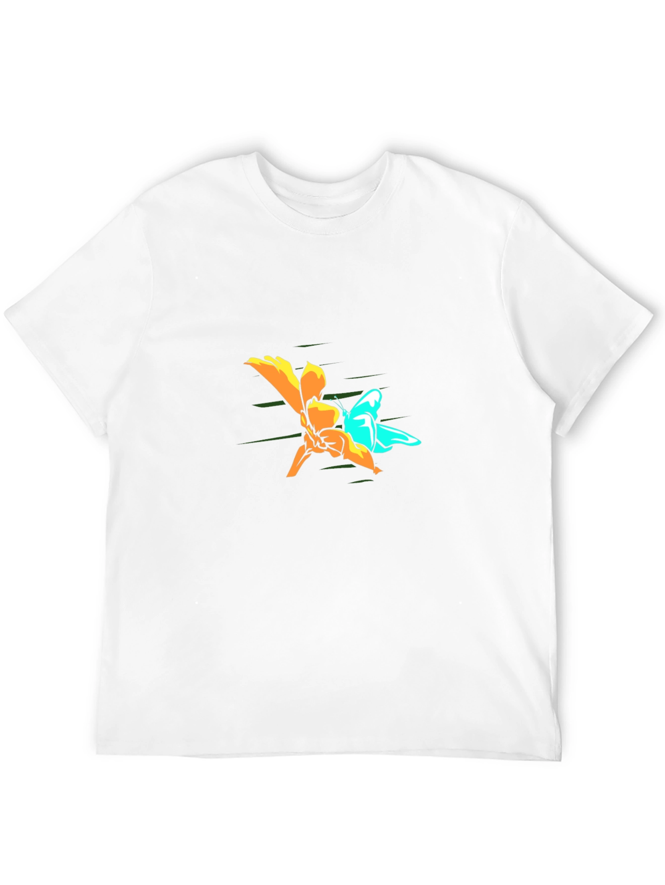 Butterfly and Flower Graphic Tee - Black