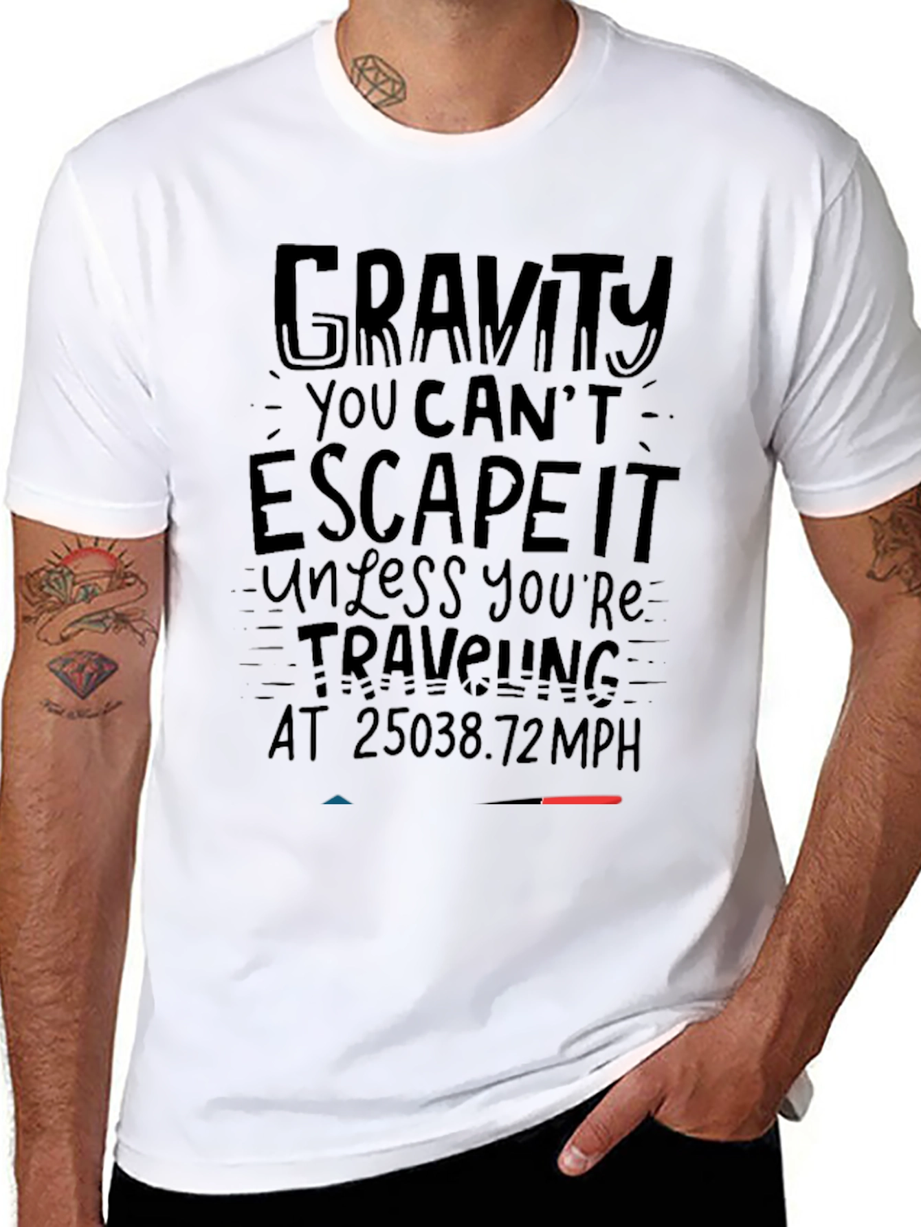 Gravity Escape Speed Black Graphic T-Shirt