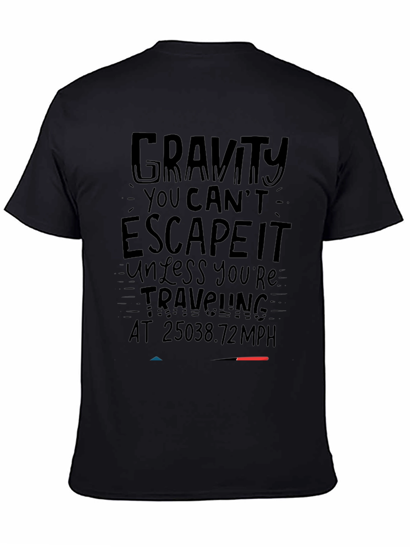Gravity Escape Speed Black Graphic T-Shirt