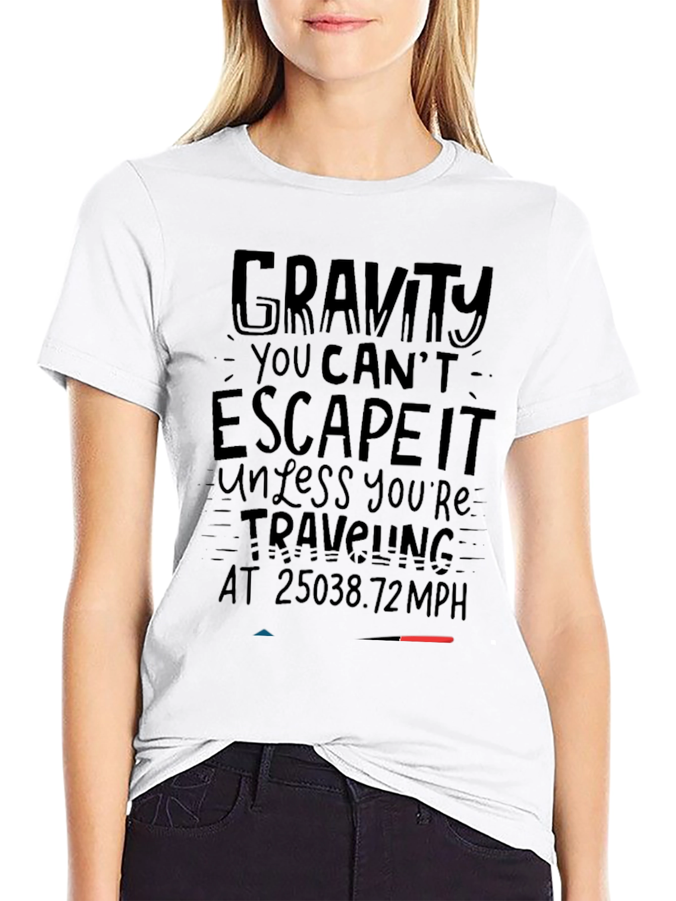 Gravity Escape Speed Black Graphic T-Shirt