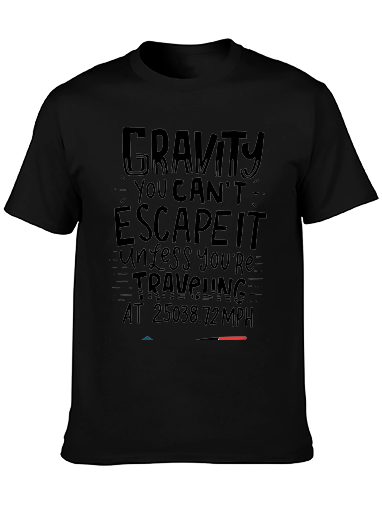 Gravity Escape Speed Black Graphic T-Shirt