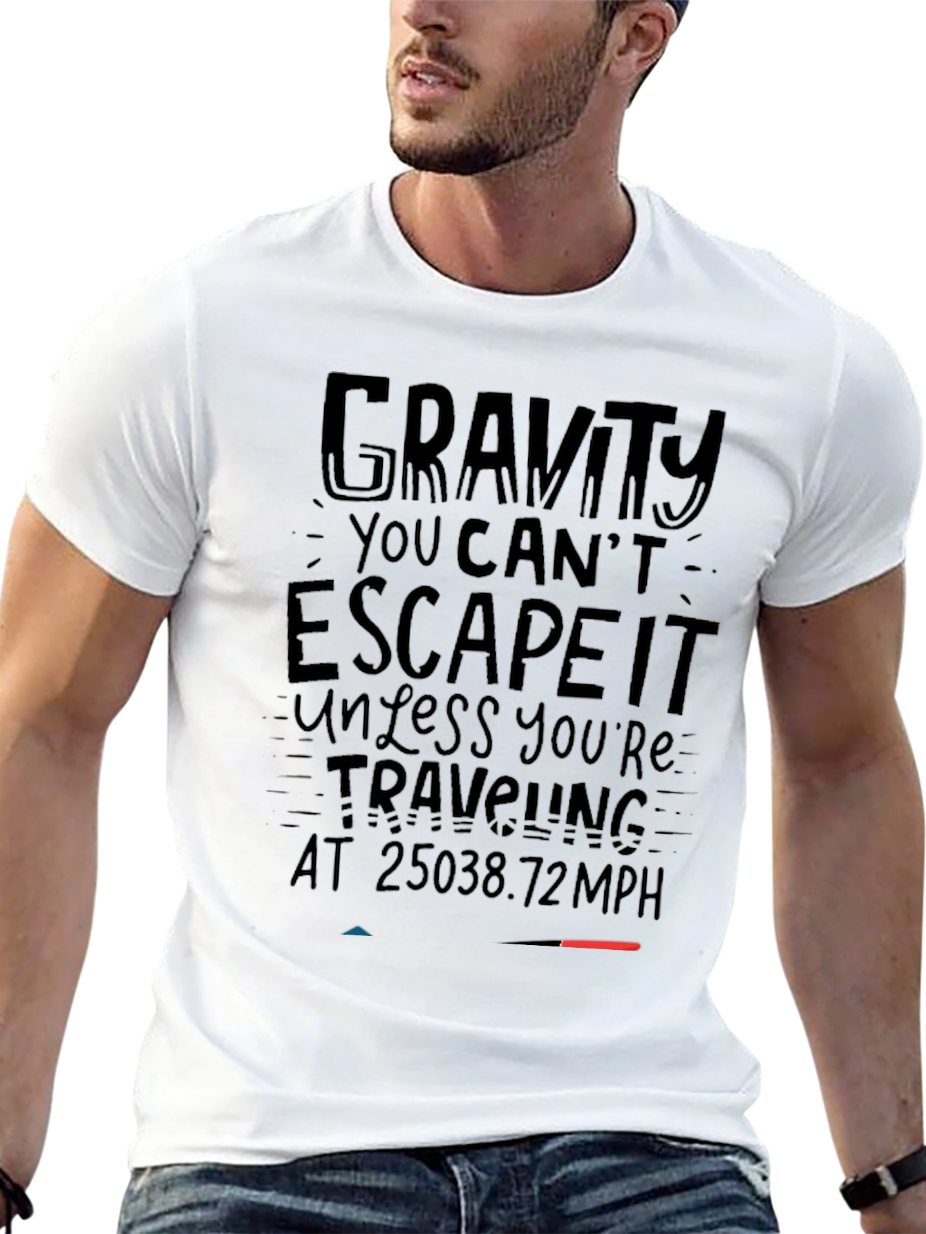 Gravity Escape Speed Black Graphic T-Shirt
