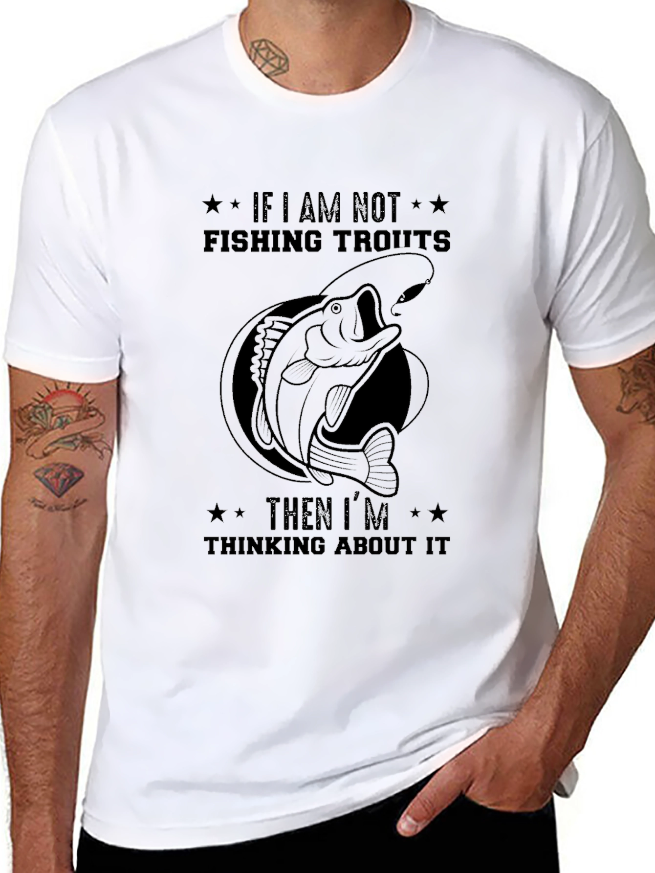 Fishing Trouts Black T-Shirt
