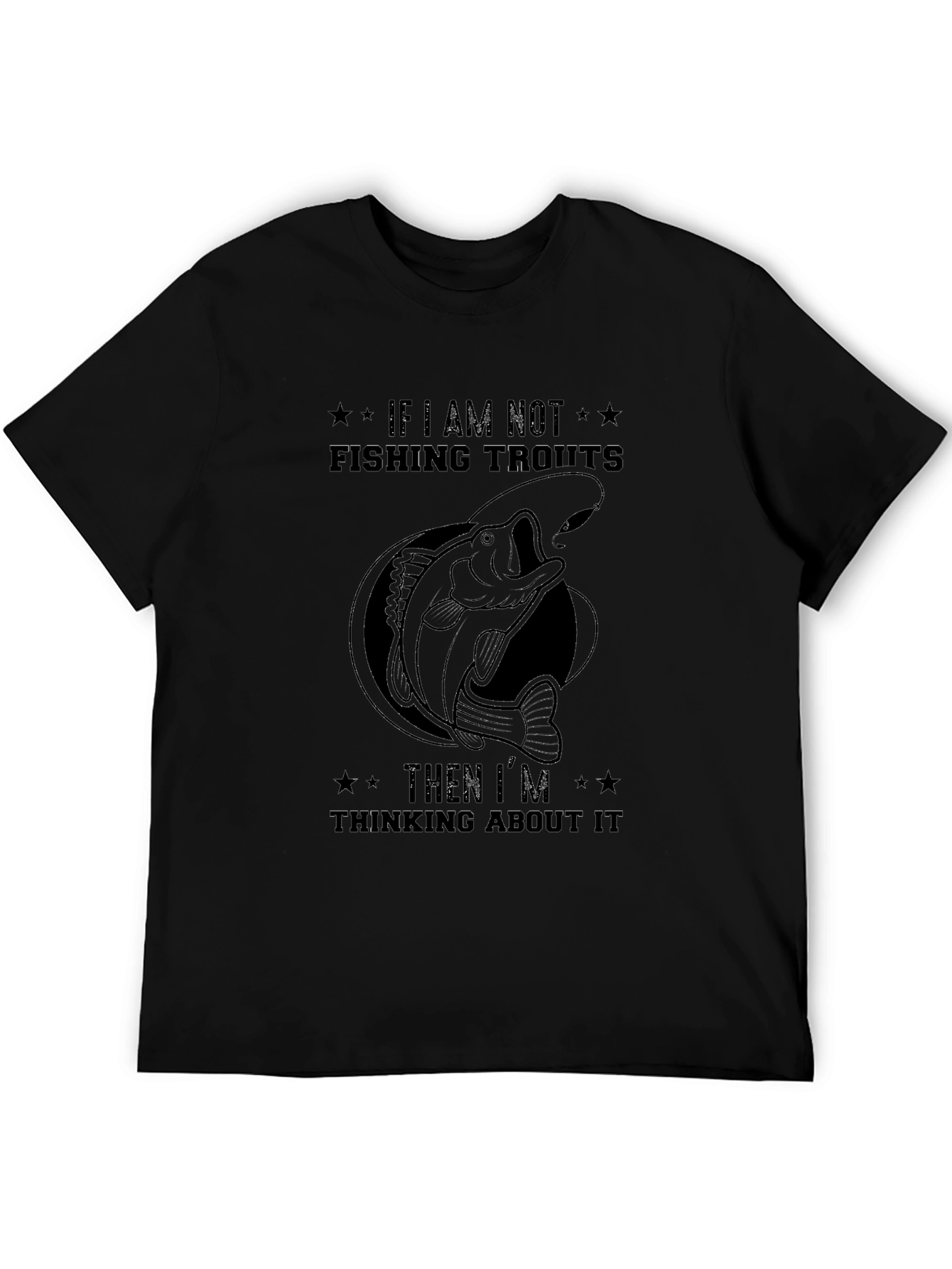 Fishing Trouts Black T-Shirt
