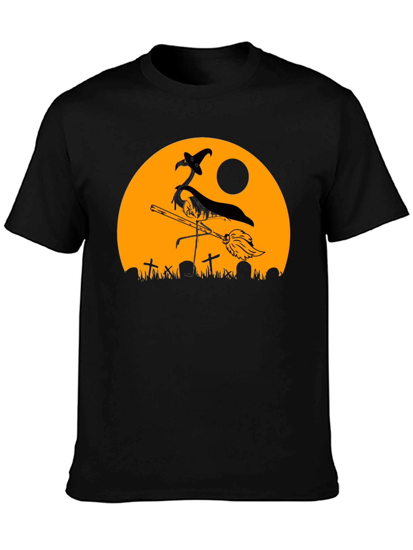 Halloween Witch Flamingo T-Shirt