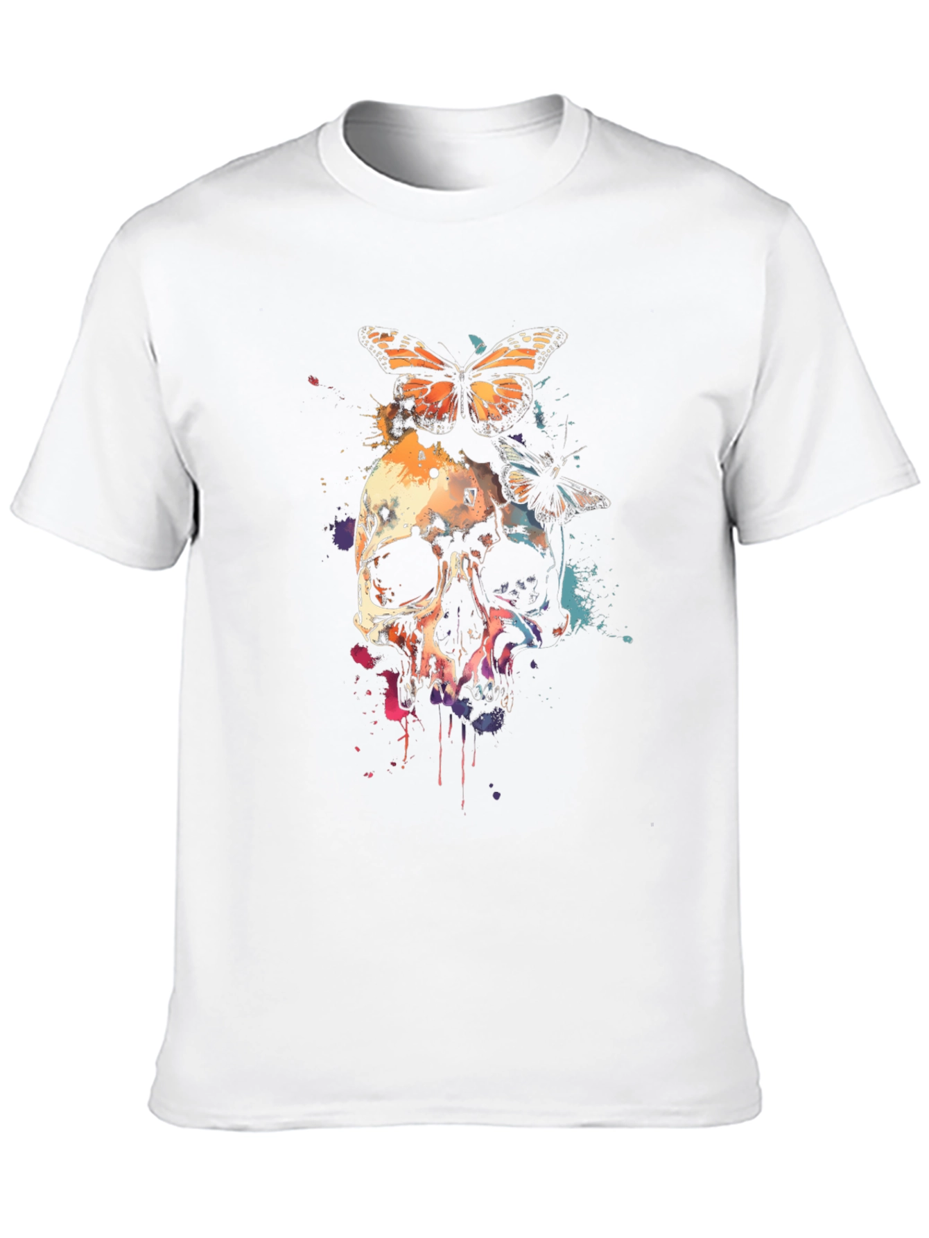 Skull Butterfly Graphic Tee - Unique Design