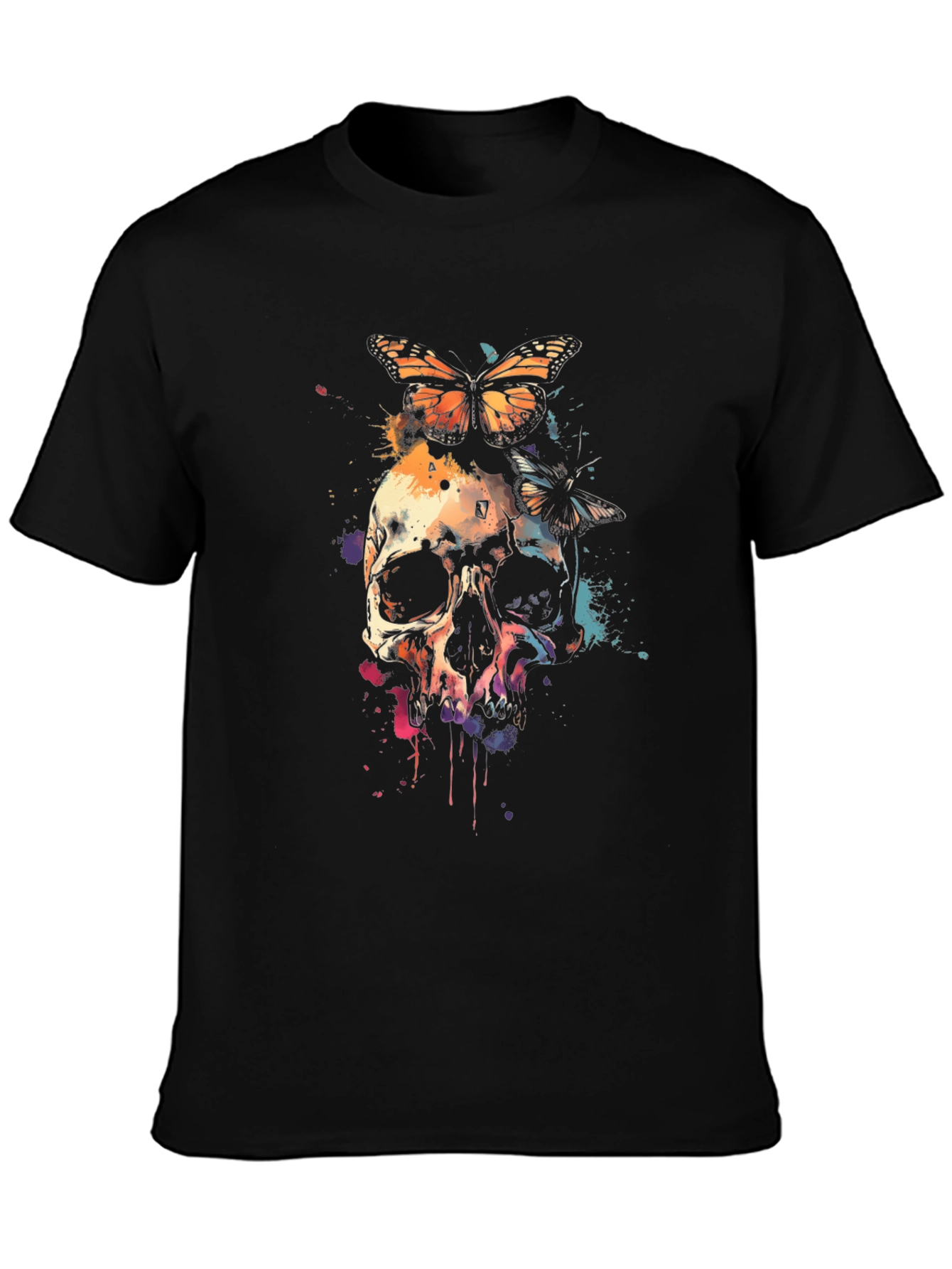 Skull Butterfly Graphic Tee - Unique Design