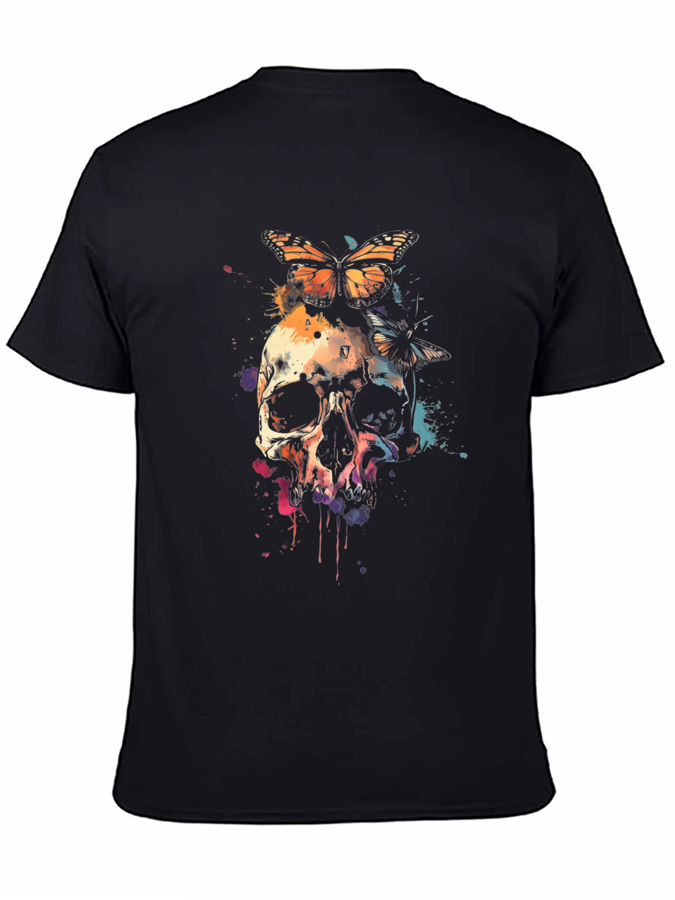 Skull Butterfly Graphic Tee - Unique Design