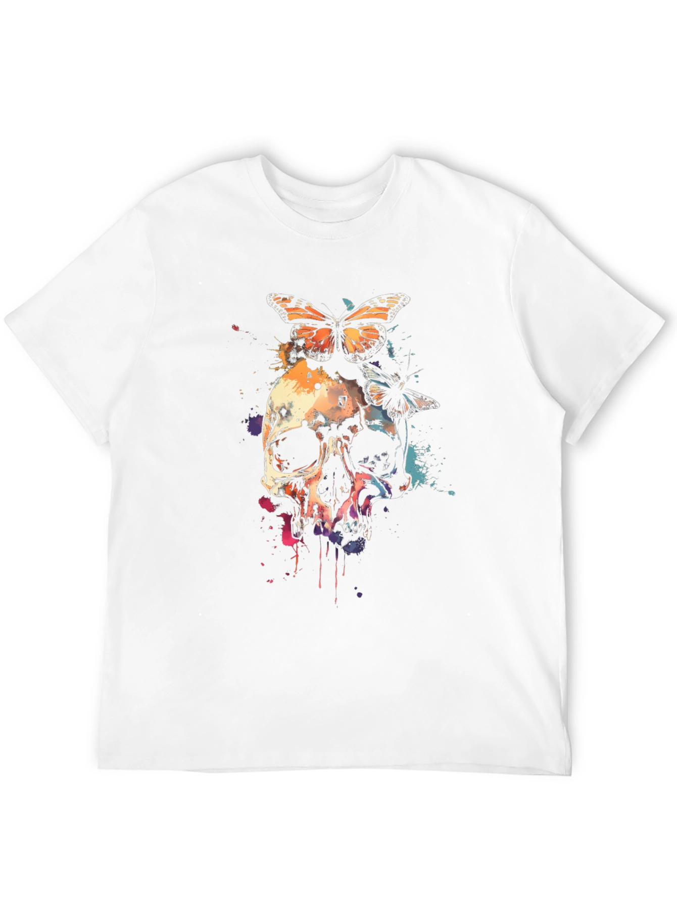 Skull Butterfly Graphic Tee - Unique Design