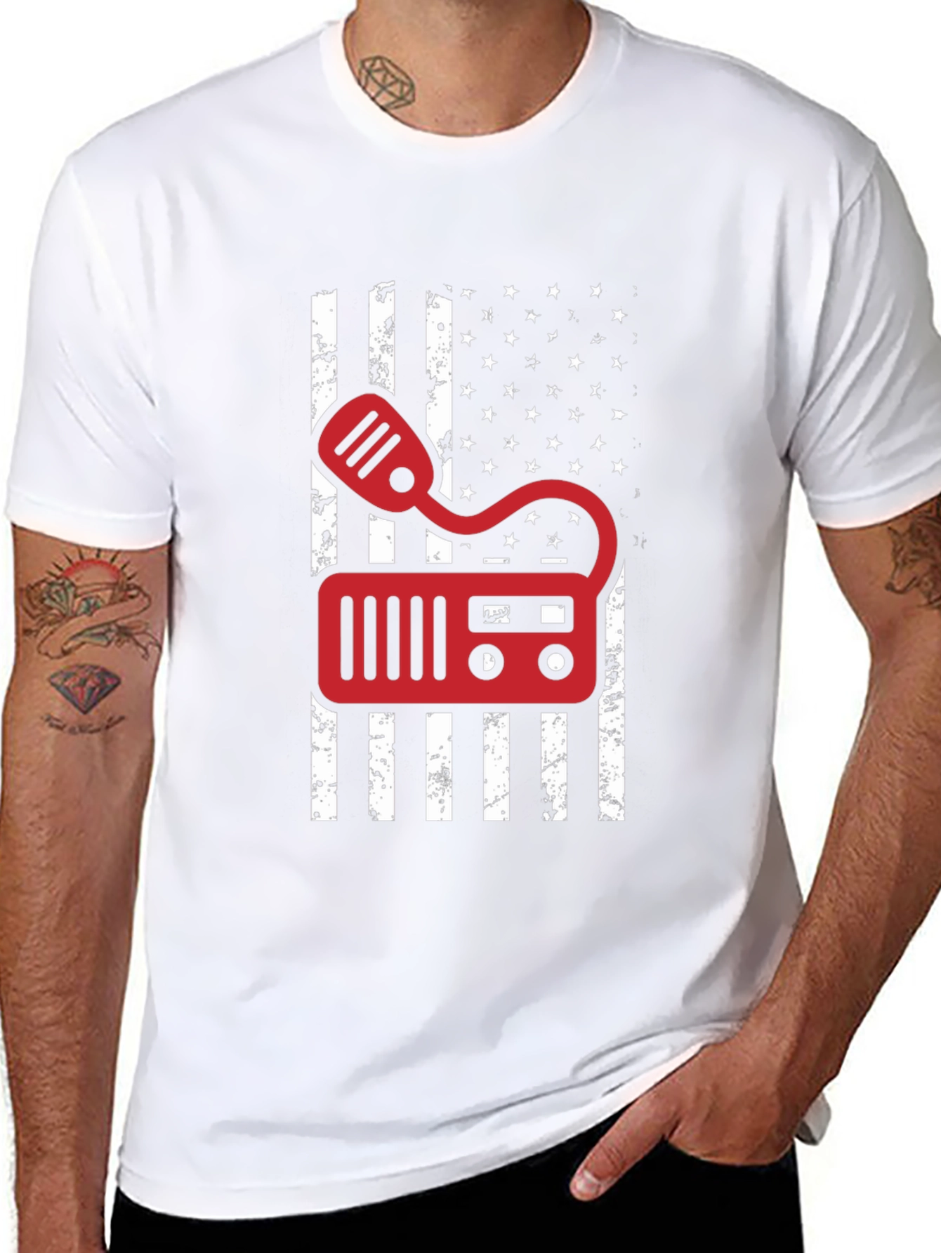 Ham Radio American Flag T-Shirt