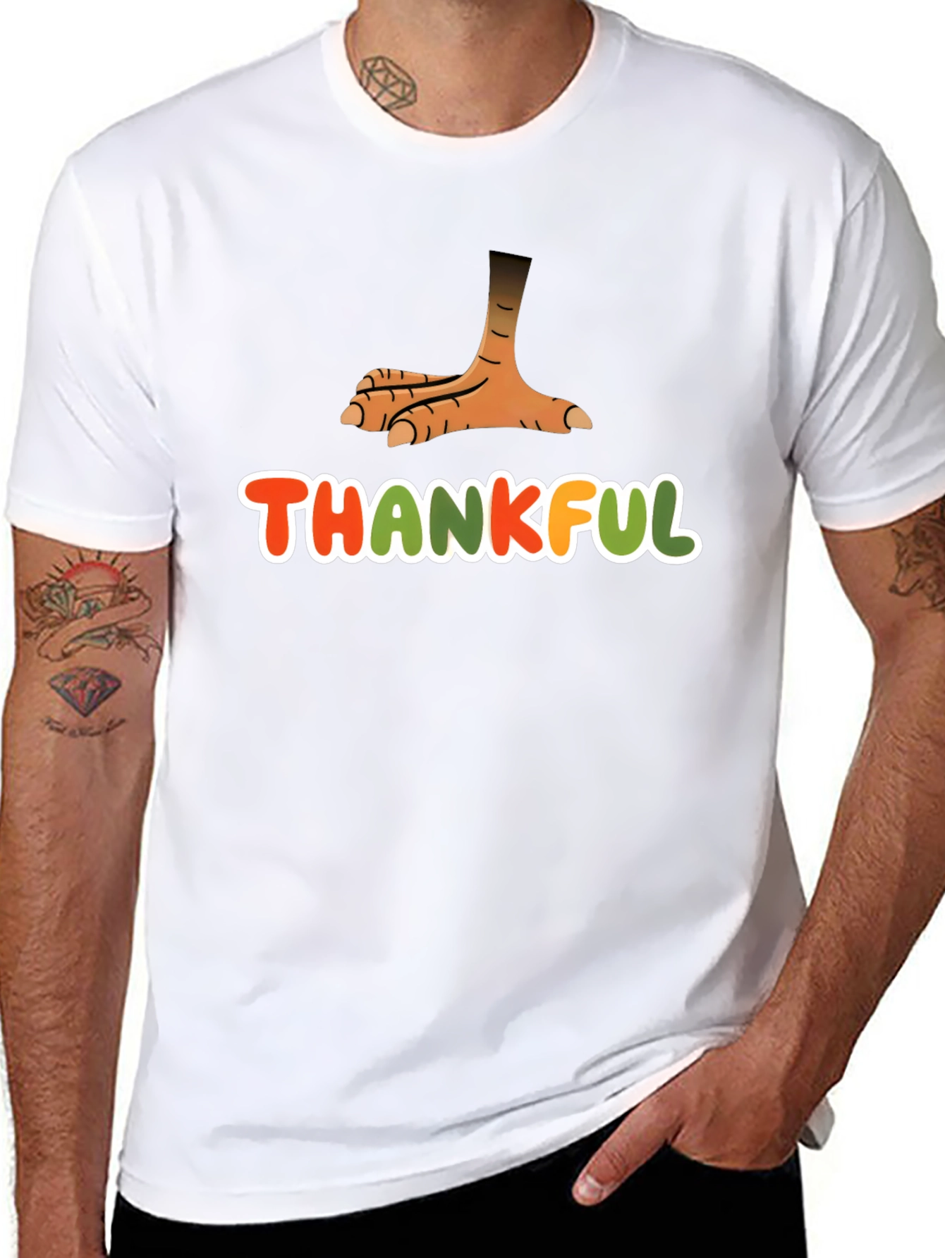 Thankful Turkey Foot Thanksgiving T-Shirt