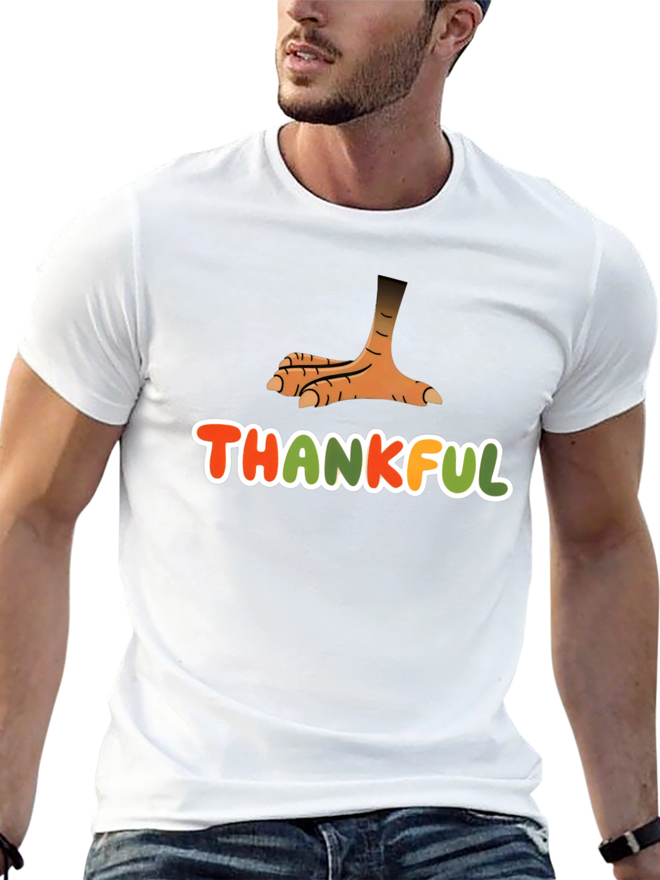 Thankful Turkey Foot Thanksgiving T-Shirt