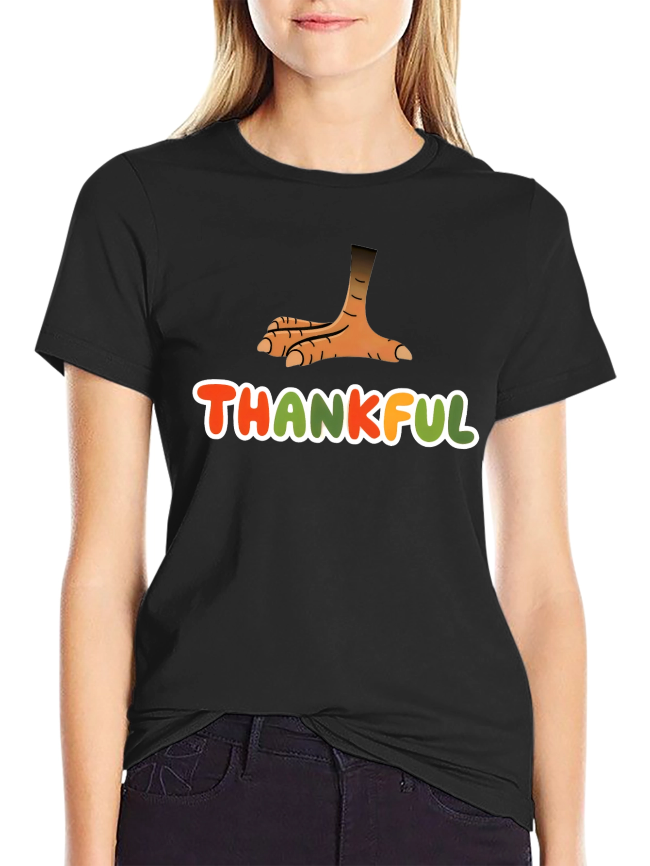 Thankful Turkey Foot Thanksgiving T-Shirt
