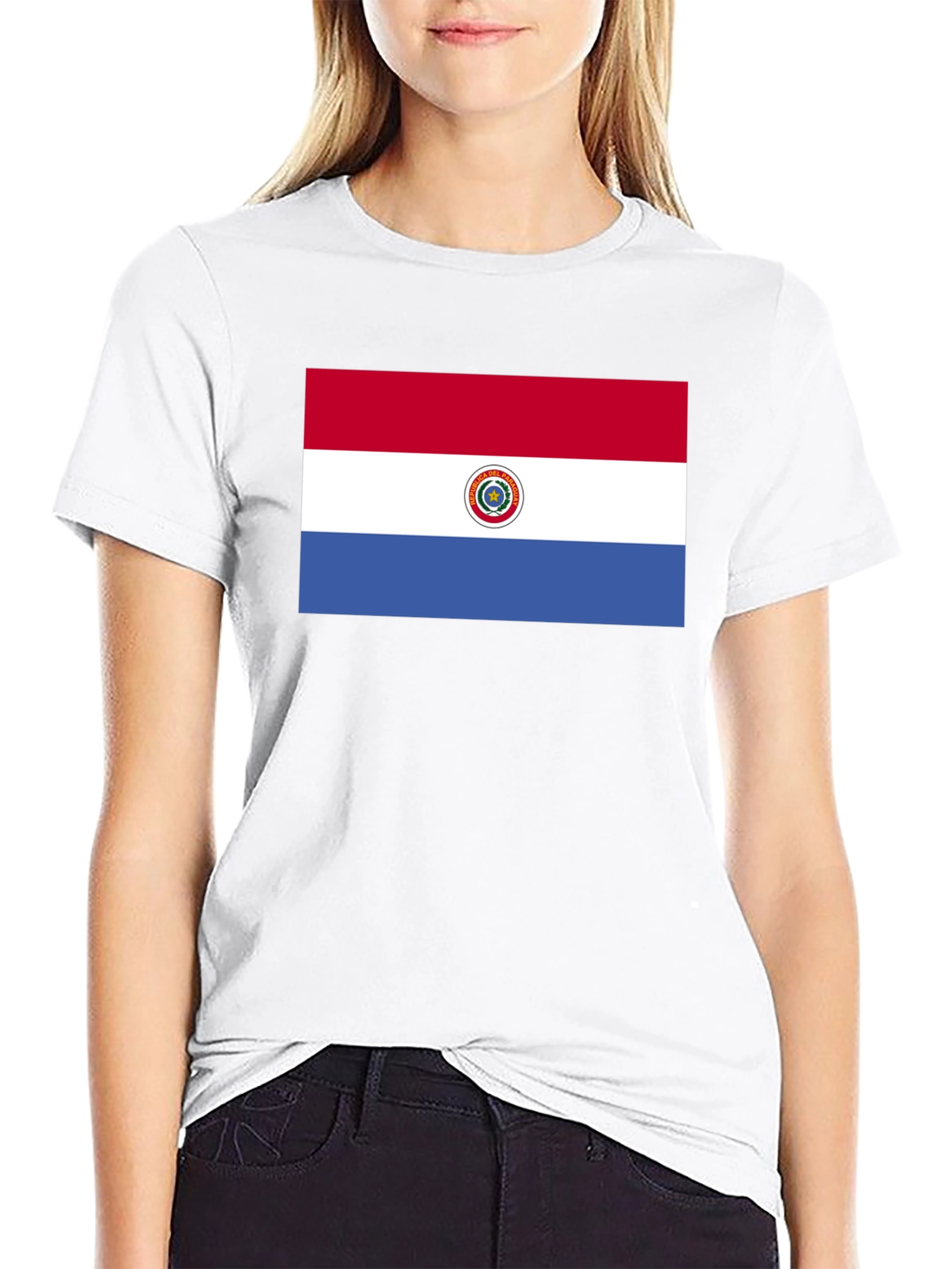 Paraguay Flag Graphic Tee - Black Cotton T-Shirt