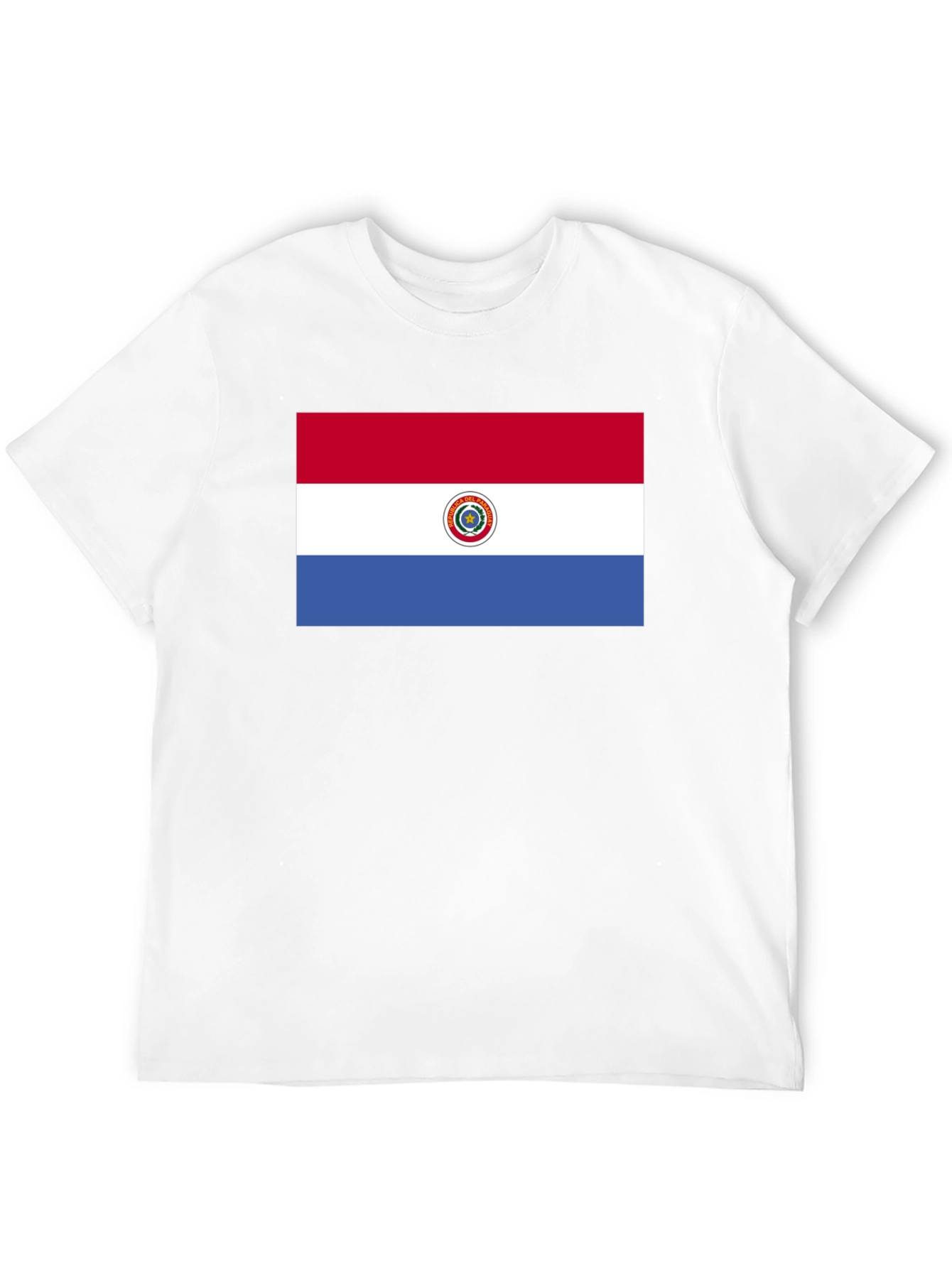 Paraguay Flag Graphic Tee - Black Cotton T-Shirt