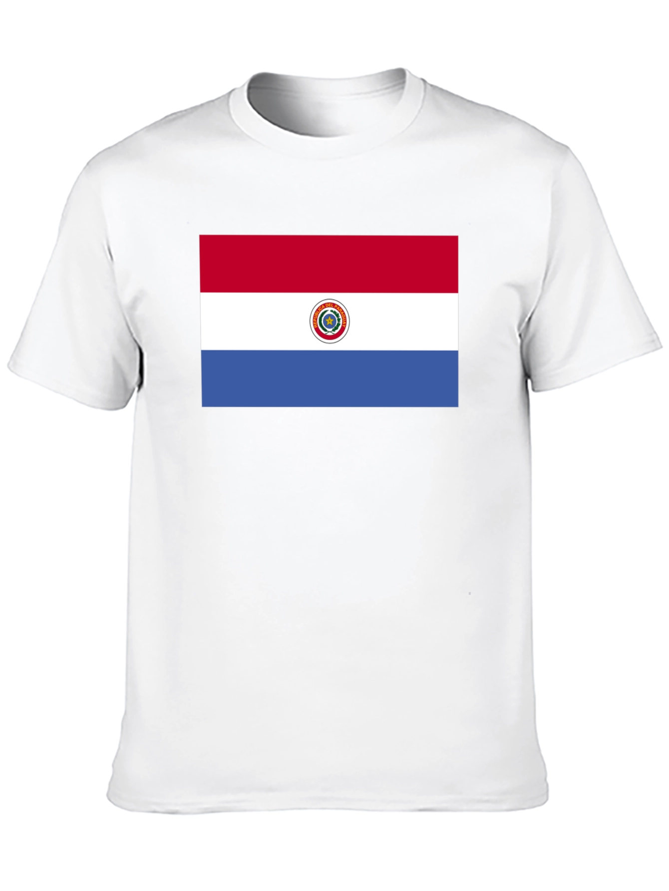 Paraguay Flag Graphic Tee - Black Cotton T-Shirt