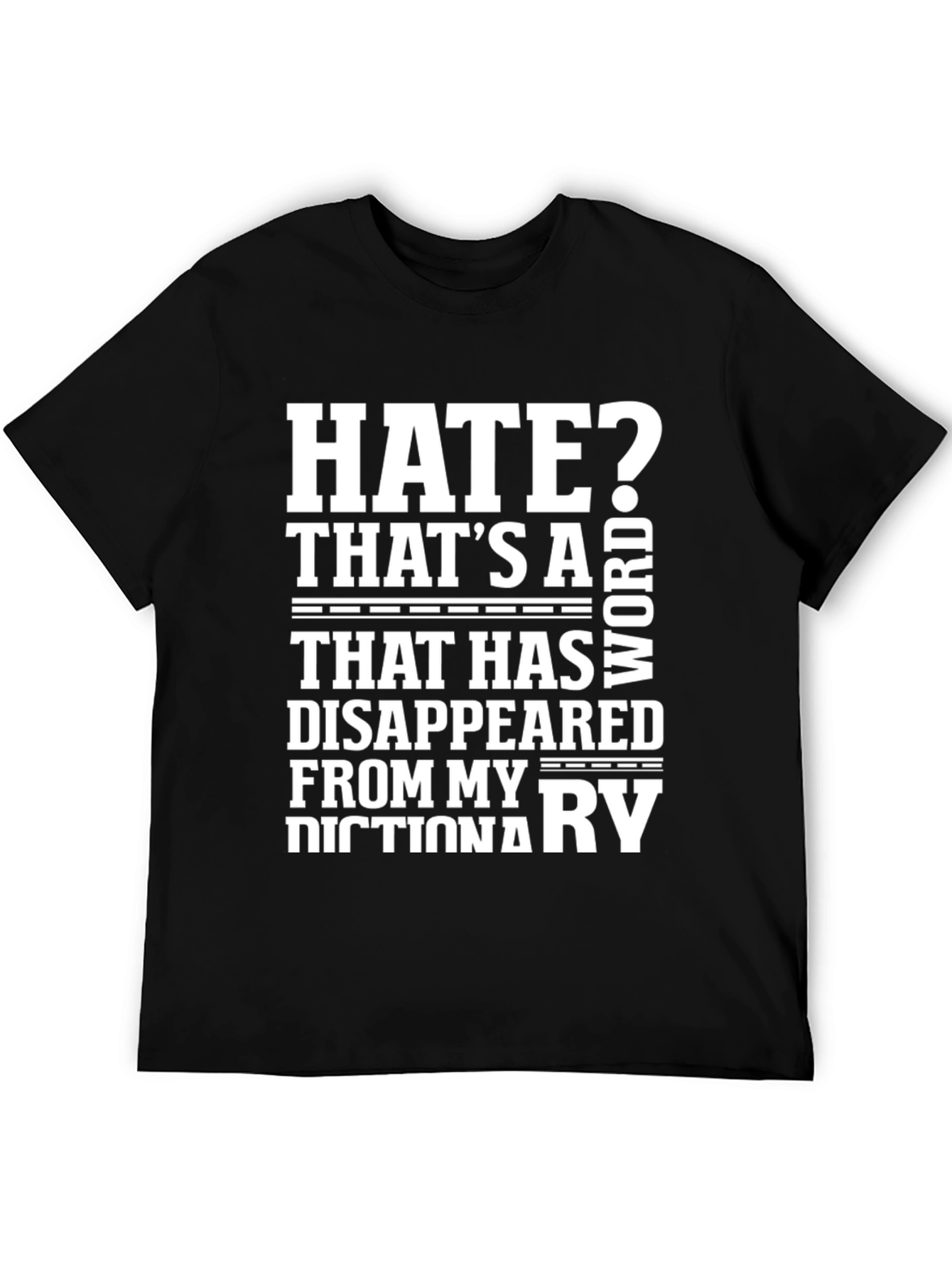 Hate? Not in My Dictionary Black Graphic Tee