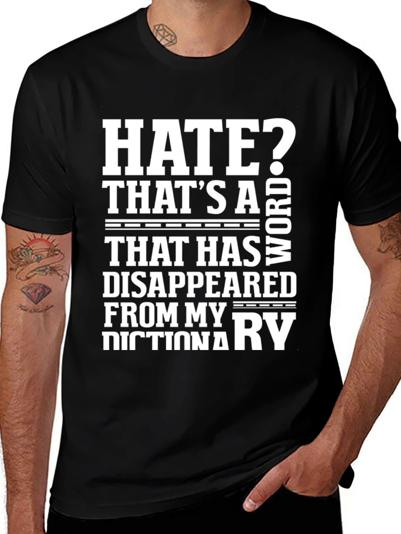 Hate? Not in My Dictionary Black Graphic Tee