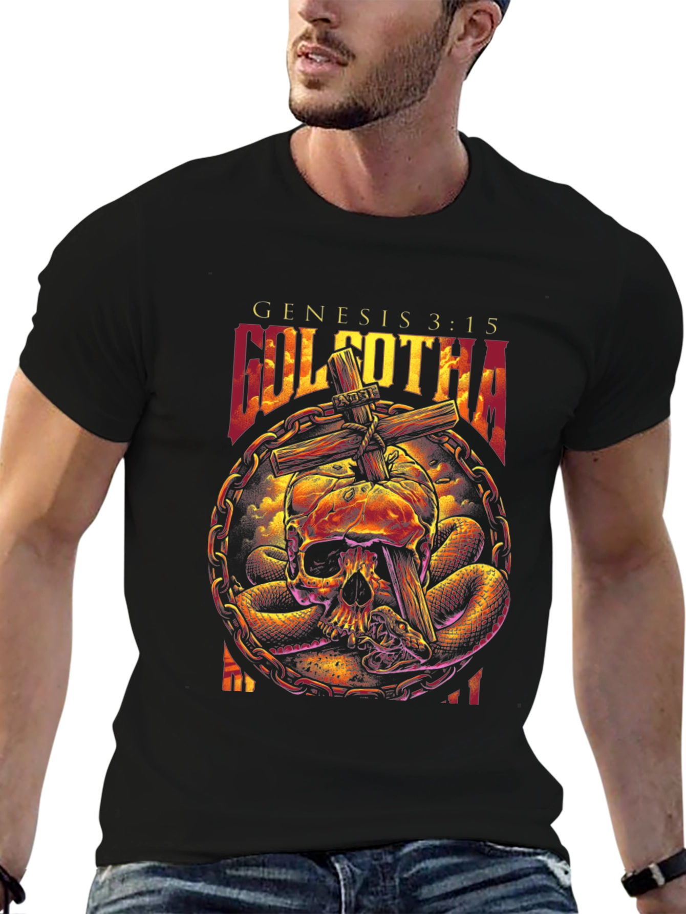 Golgotha Genesis 3:15 Skull & Snake Graphic T-Shirt