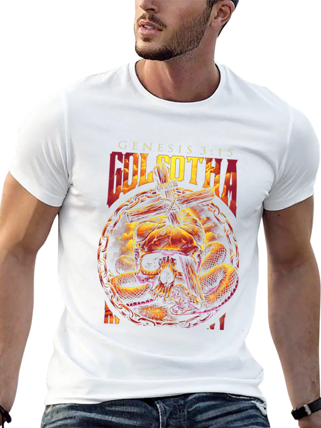 Golgotha Genesis 3:15 Skull & Snake Graphic T-Shirt