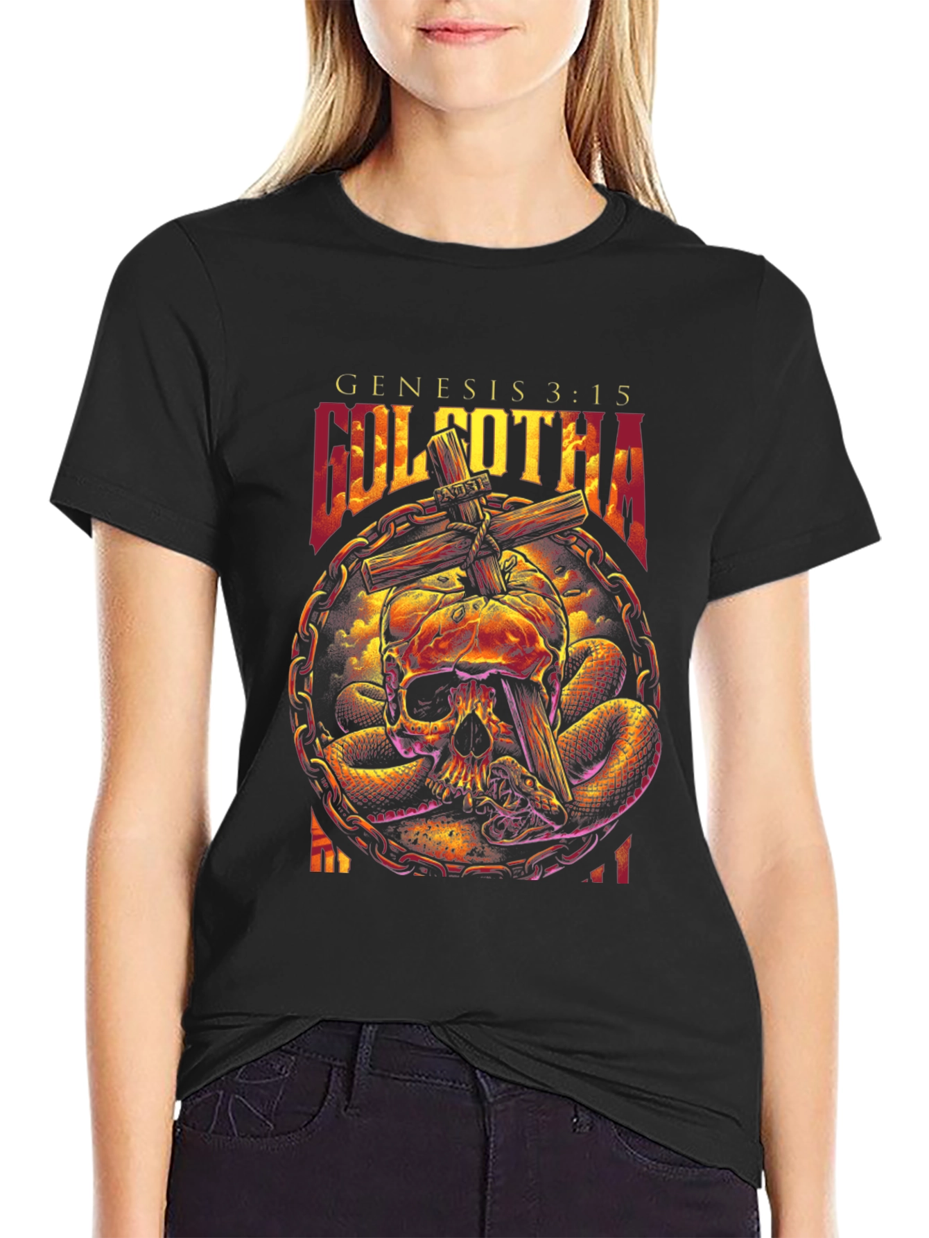 Golgotha Genesis 3:15 Skull & Snake Graphic T-Shirt