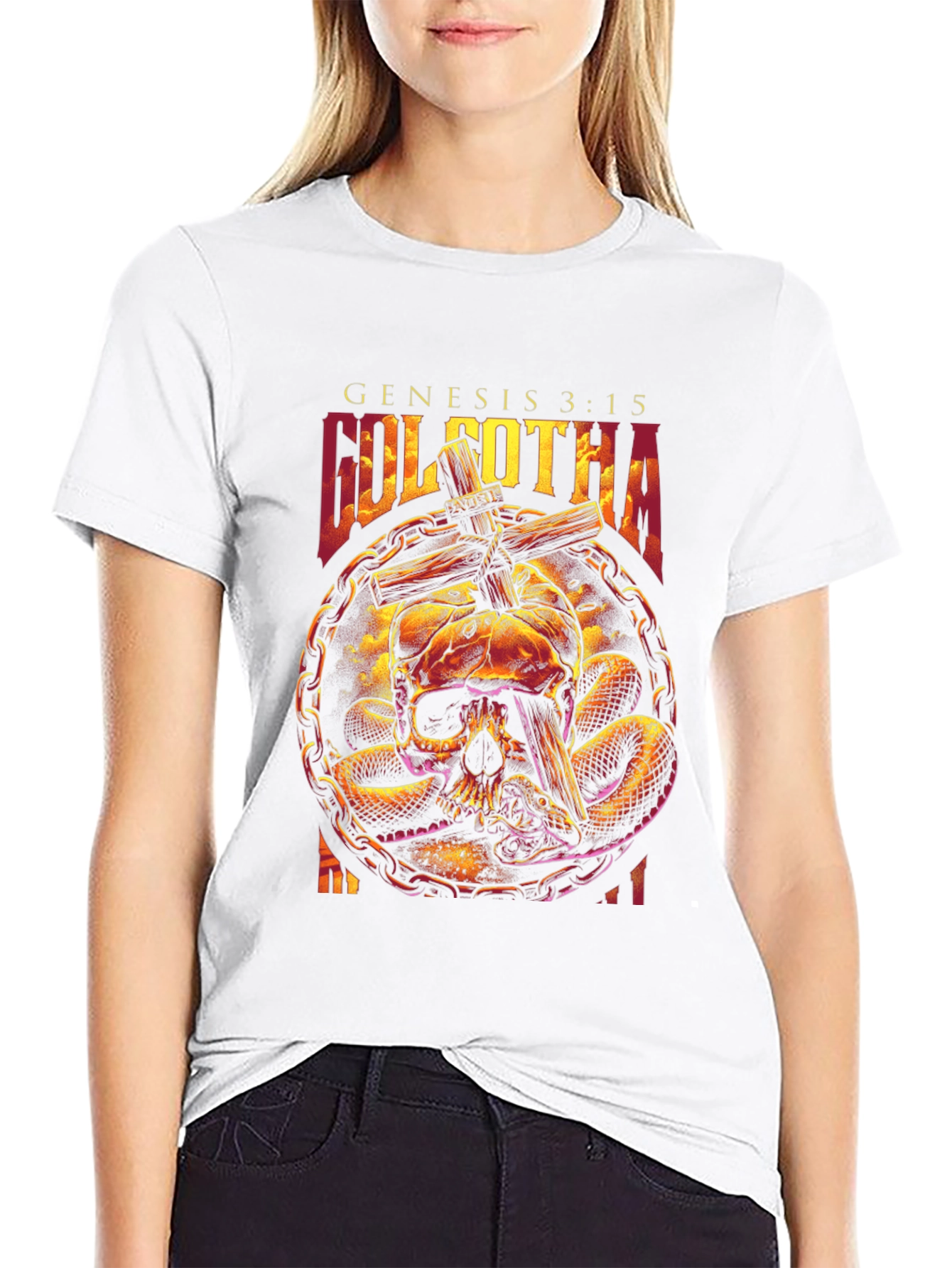 Golgotha Genesis 3:15 Skull & Snake Graphic T-Shirt