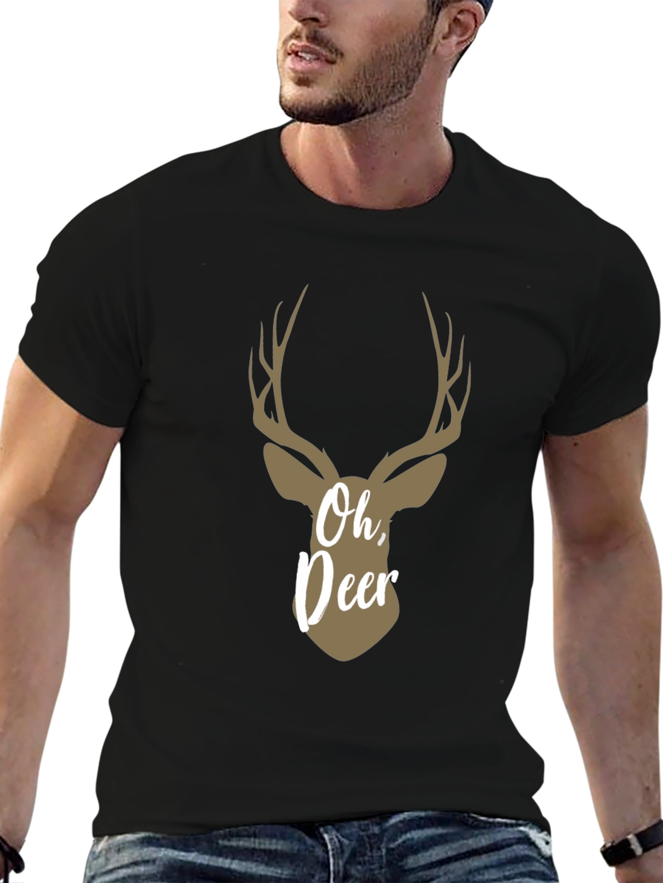 Oh Deer! Graphic Print Crew Neck T-Shirt
