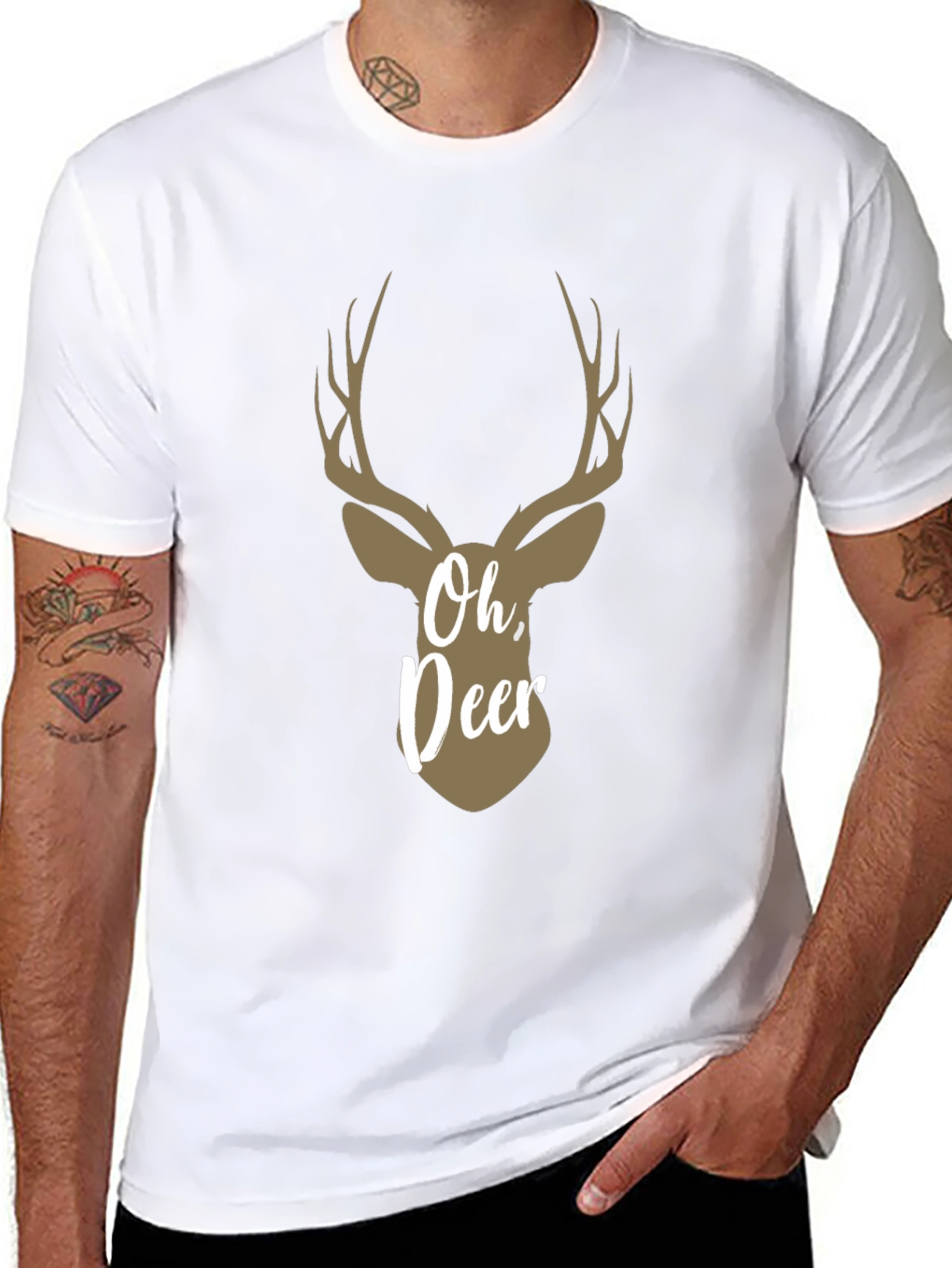 Oh Deer! Graphic Print Crew Neck T-Shirt