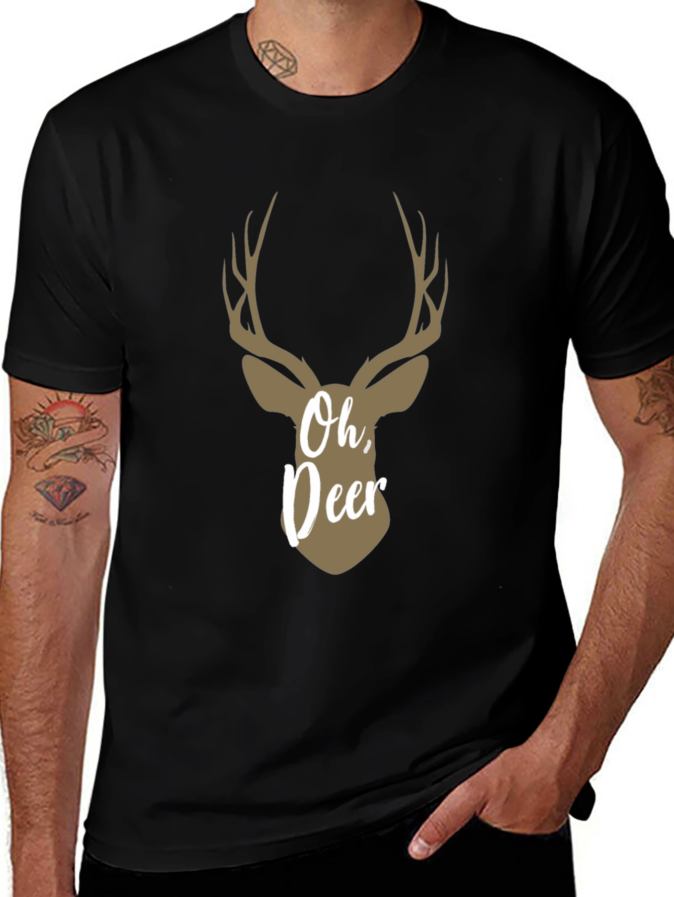 Oh Deer! Graphic Print Crew Neck T-Shirt