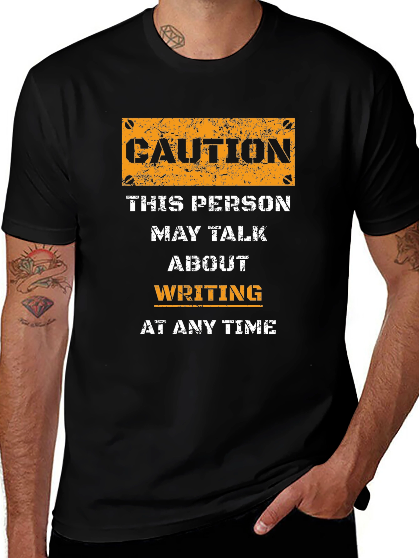 Caution Writing T-Shirt - Writer Gift Idea