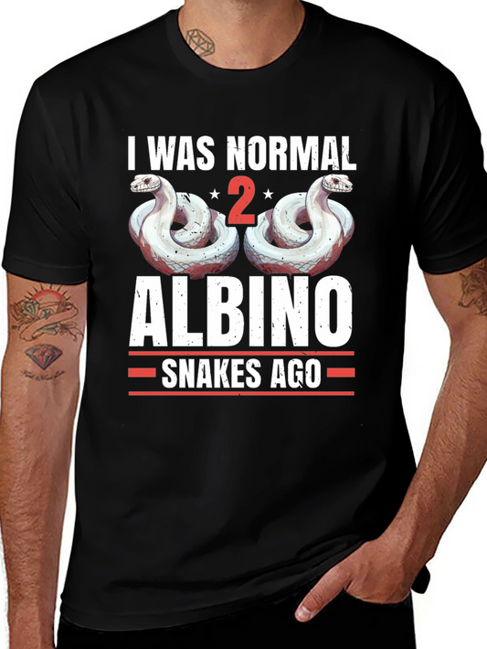 Albino Snake Humor T-Shirt - I Was Normal 2 Snakes Ago