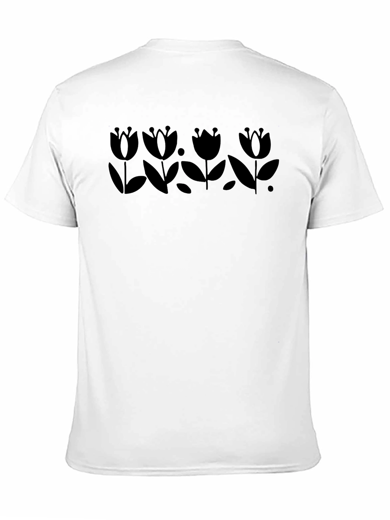 Floral Silhouette Black T-Shirt