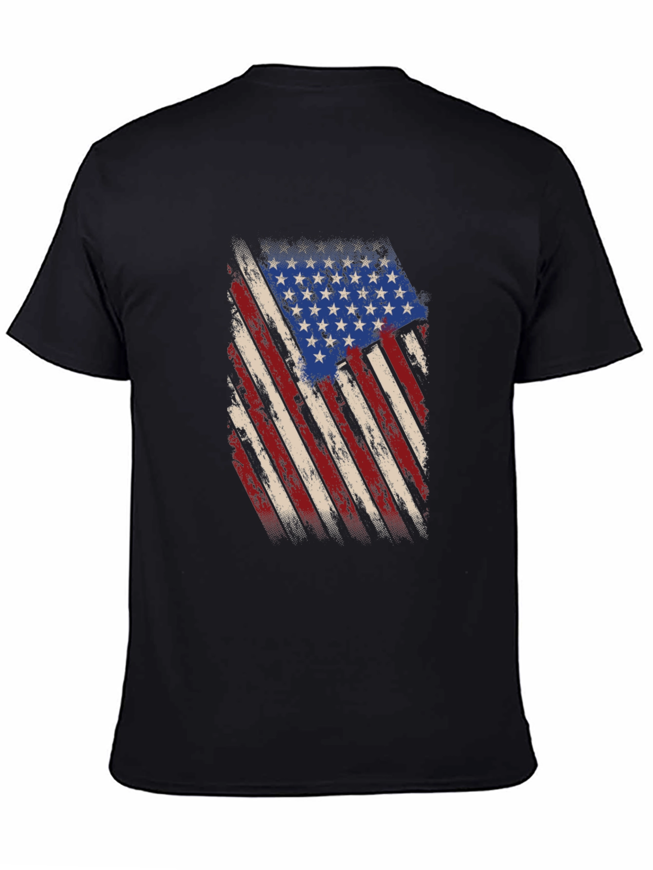 American Flag Graphic Print Mens T-Shirt