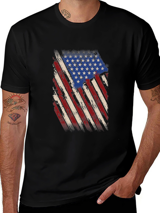 American Flag Graphic Print Mens T-Shirt