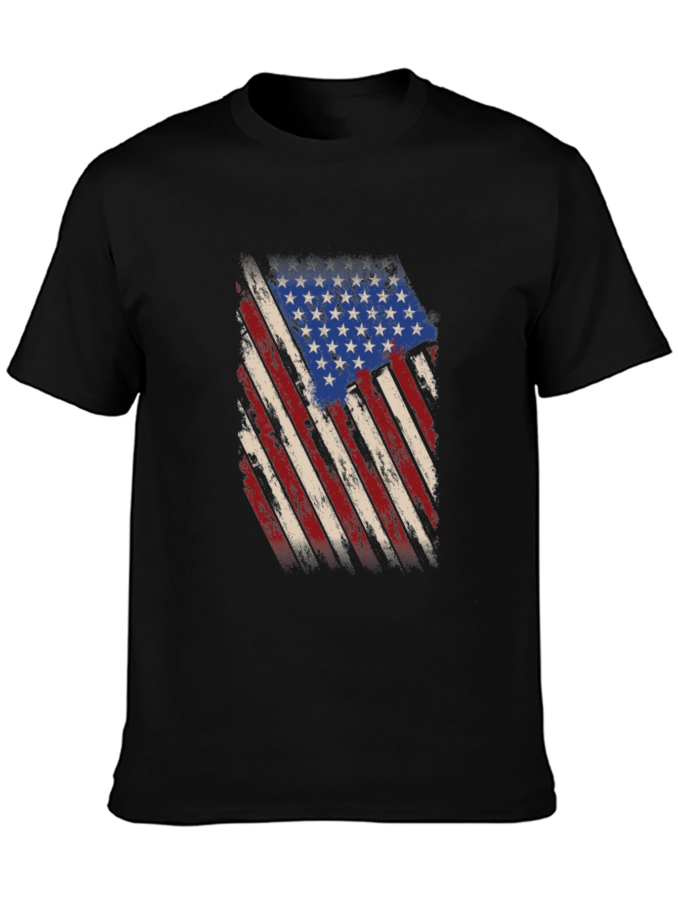 American Flag Graphic Print Mens T-Shirt