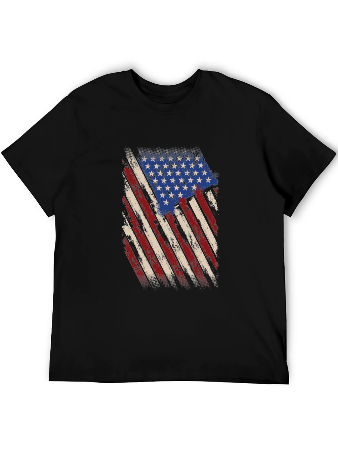 American Flag Graphic Print Mens T-Shirt
