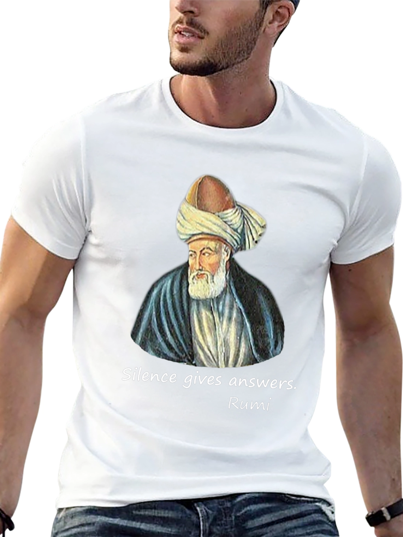 Rumi Quote Graphic T-Shirt - Silence Gives Answers